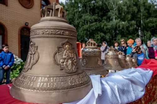 Освящение колоколов Екатерининского храма