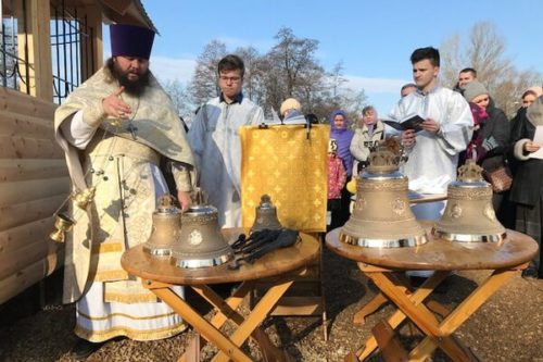 Освящение колоколов для строящегося храма в Федурново